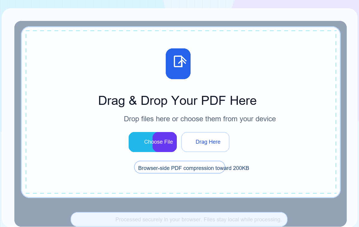 Compress PDF upload screen