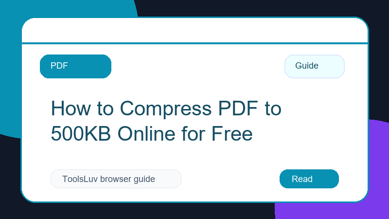 How to compress PDF to 500KB online for free