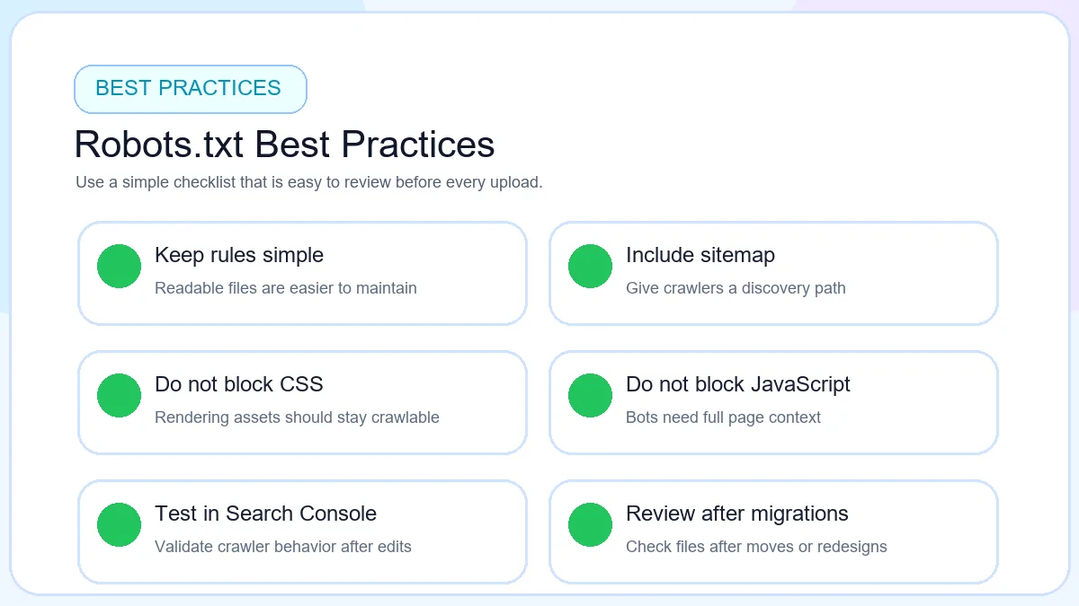 robots.txt audit checklist