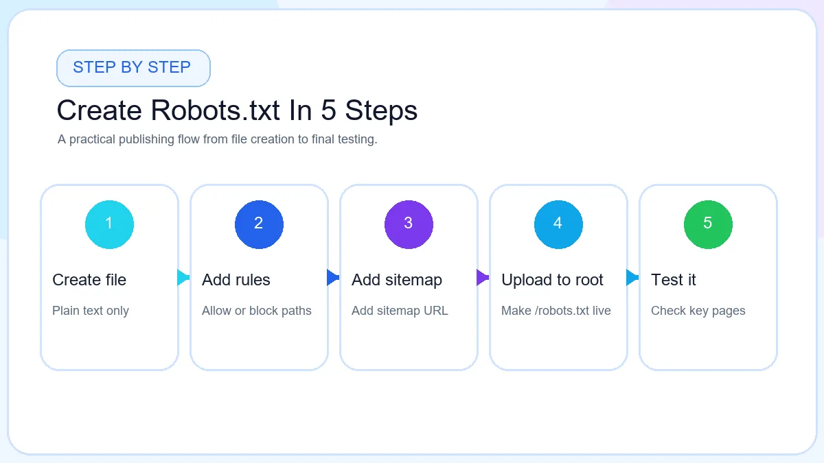 Step by step process for creating and uploading a robots.txt file
