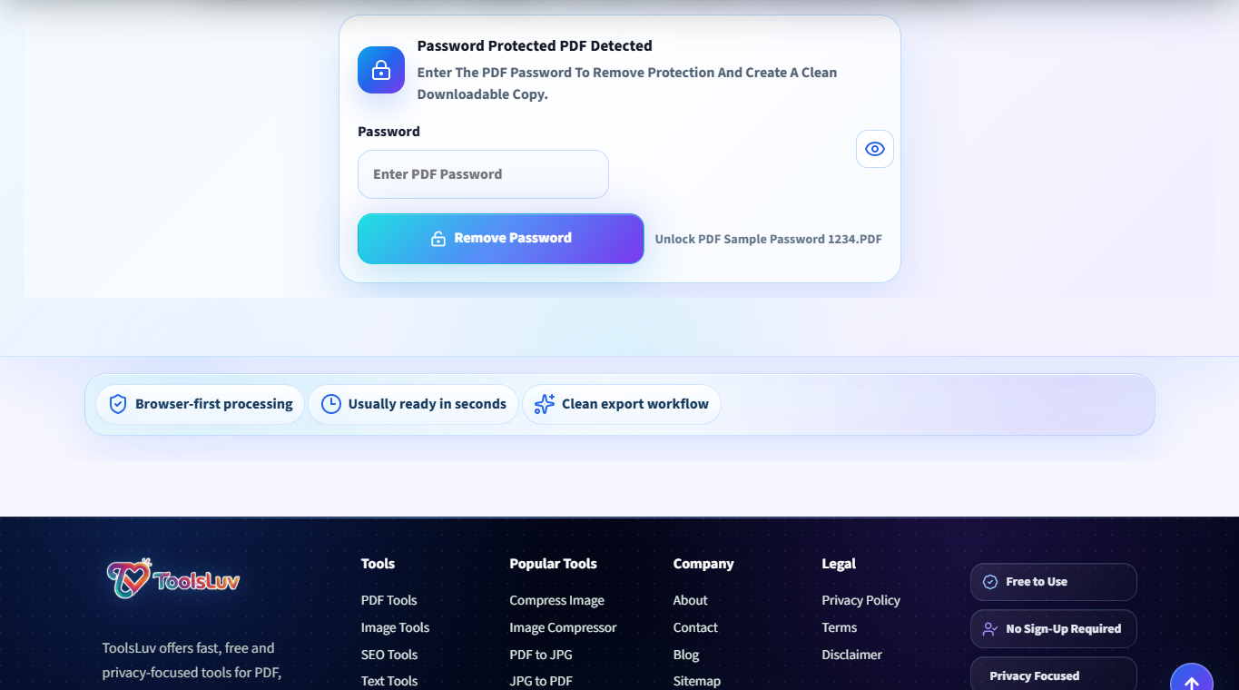 Enter password to unlock PDF