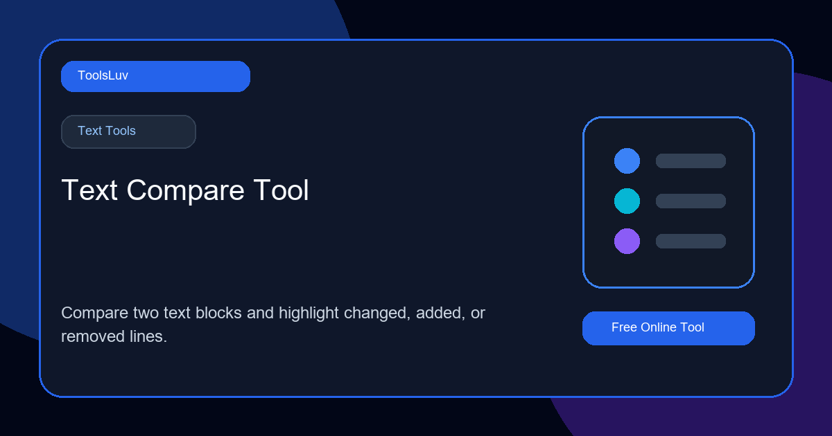 Text Compare Tool Online Free - Compare Two Texts