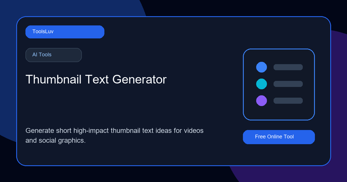 Thumbnail Text Generator Free - YouTube Thumbnail Hooks